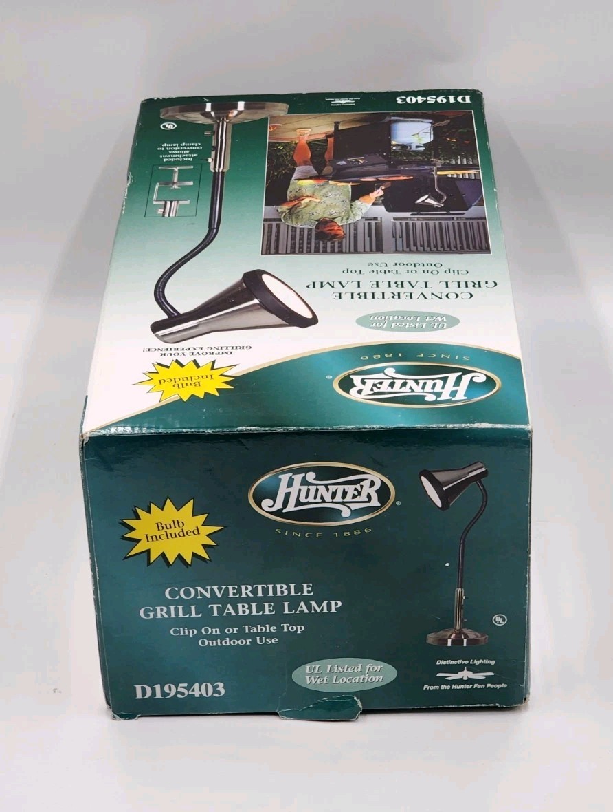 Hunter 25" Convertible Grill Table Lamp D195403 UL Listed - New - Free Shipping