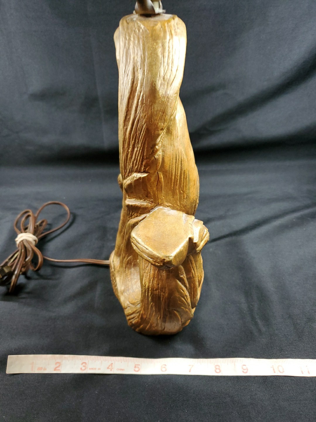 MCM 14" Lamp Base Mid Century Modern Plaster Drift Wood 3D Table Sculpture VTG *