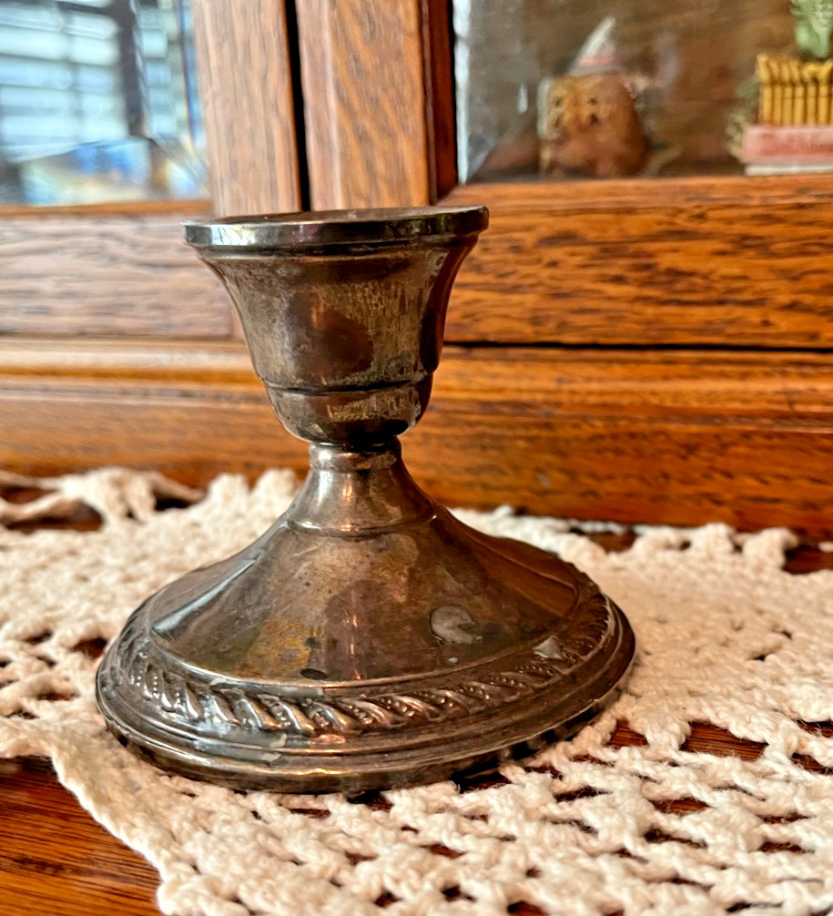 Vintage  Preisner No 14 Sterling Silver Weighted 3" tall Candle Holder 240 grams