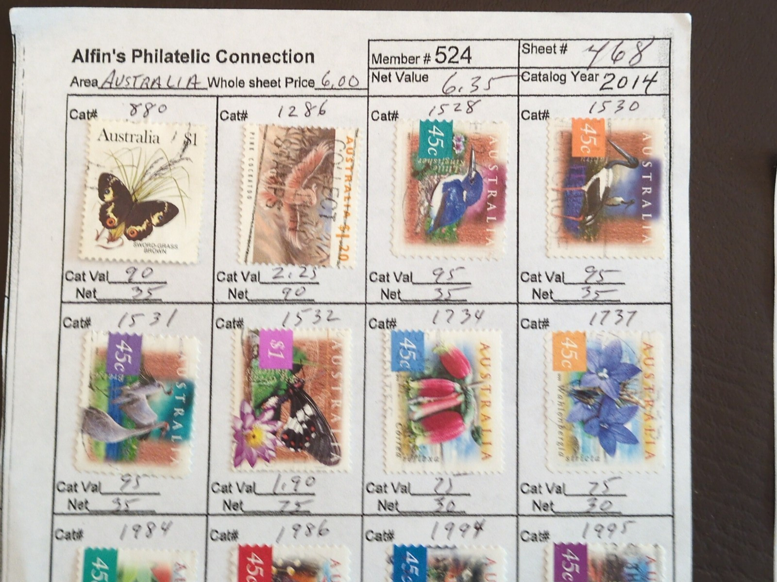 APC W5116 Australia used on circuit sheets with over $100 scv