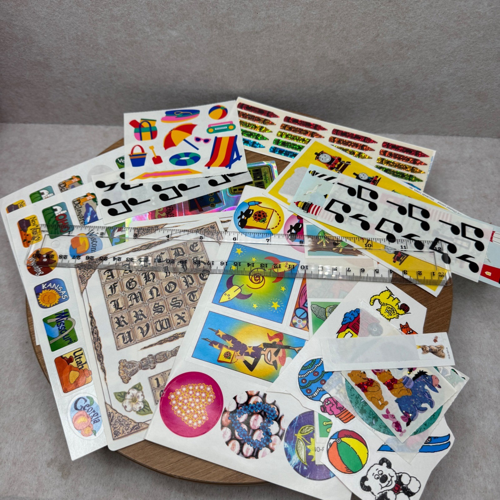Vintage Sticker Lot 80s 90s Scrapbook Ephemera Junk Journal Mixed Designs