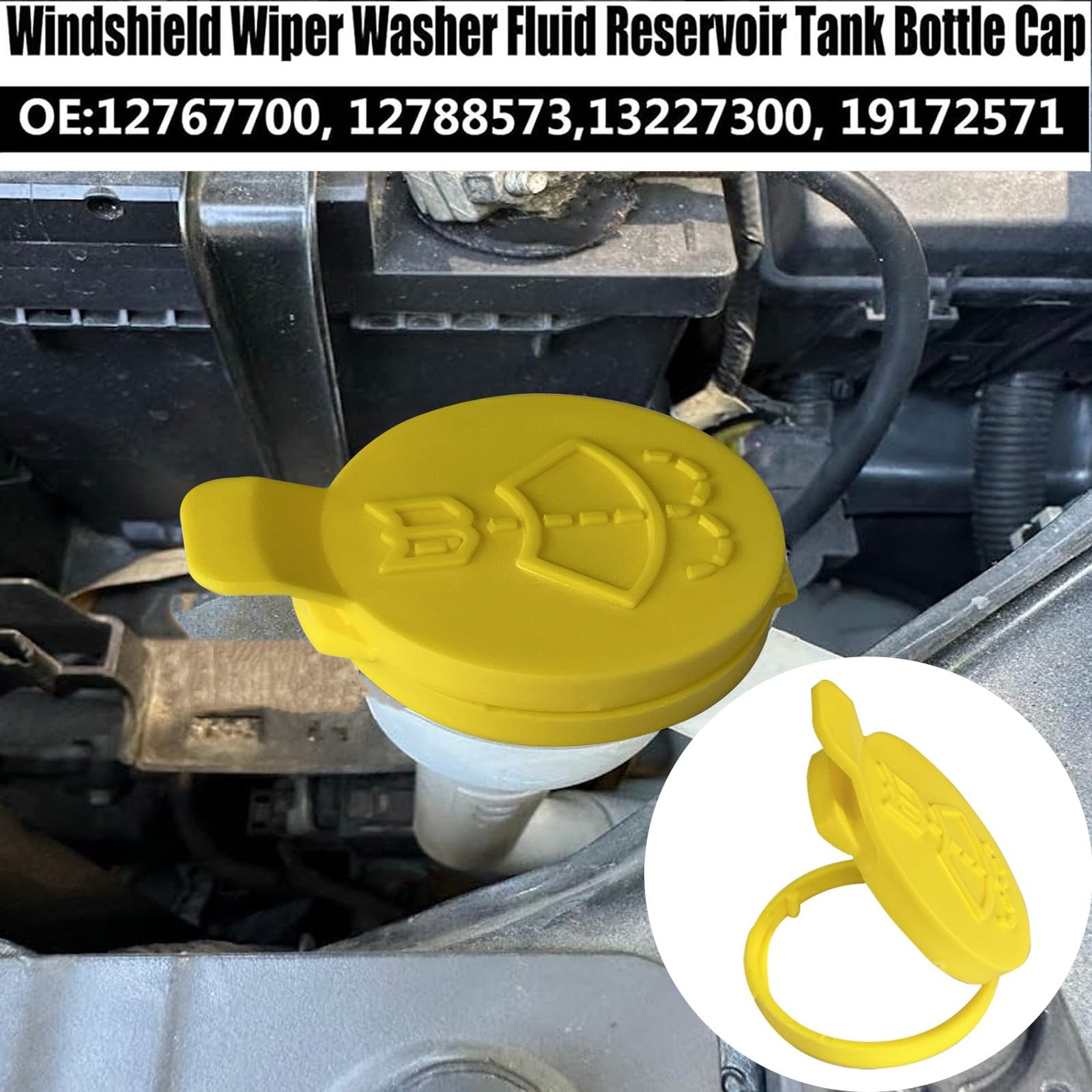 Nudhfgauiyt Windshield Wiper Washer Fluid Reservoir Tank Bottle 1PCS, yellow