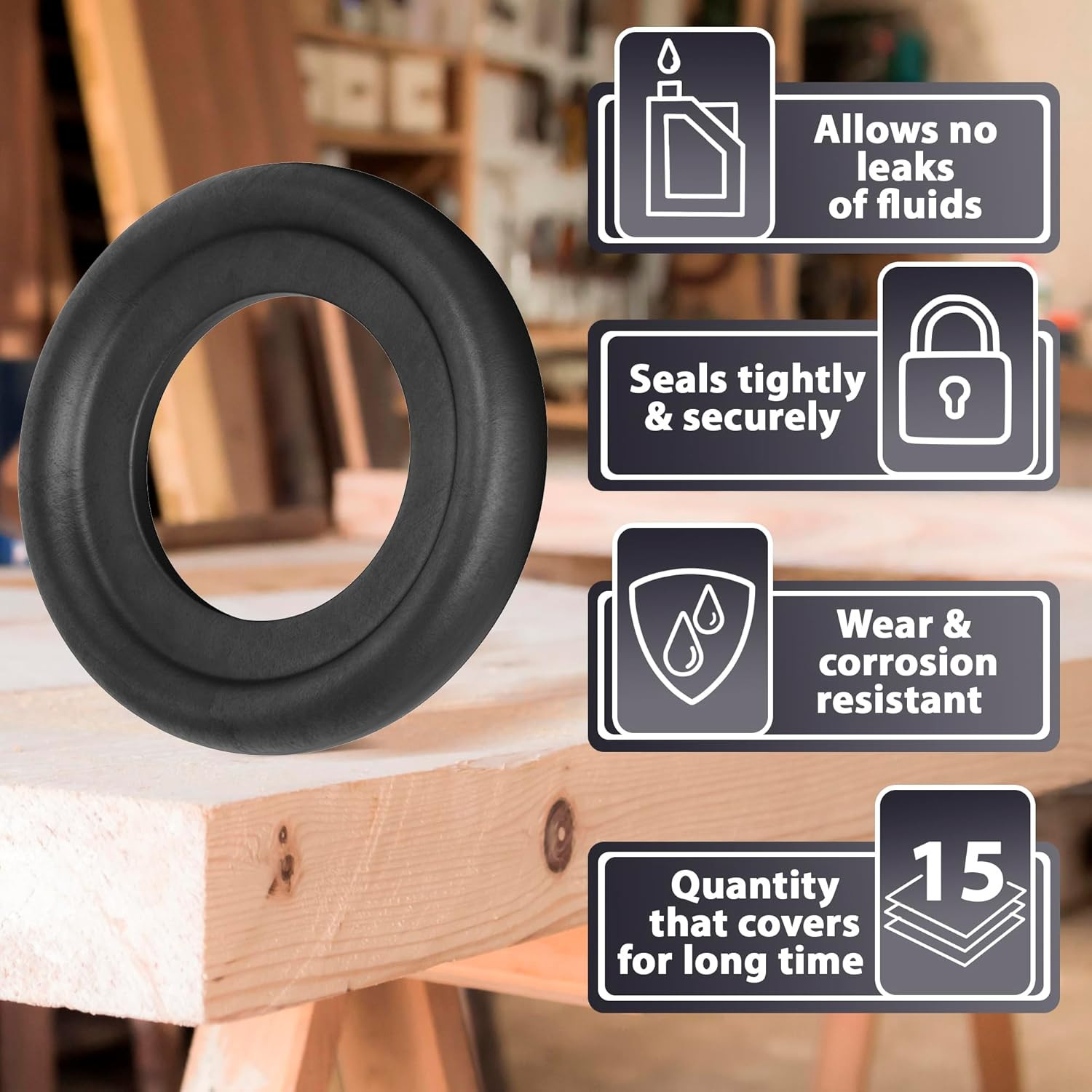 15Pcs Oil Drain Plug Crush Rubber Washer Gasket Seal – 14Mm Replacement for Ford