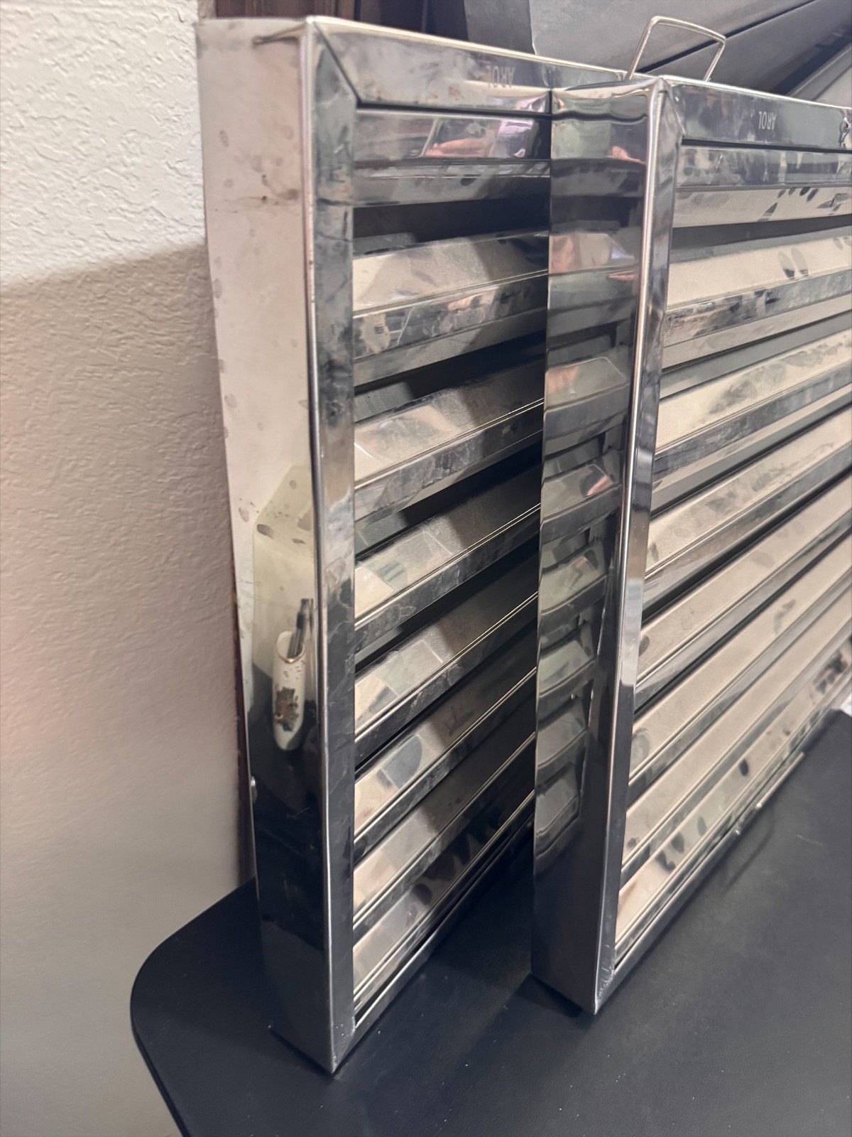 Two AROL Stainless Steel Commercial Hood Filters 19x19 Grease Baffle Restaurant