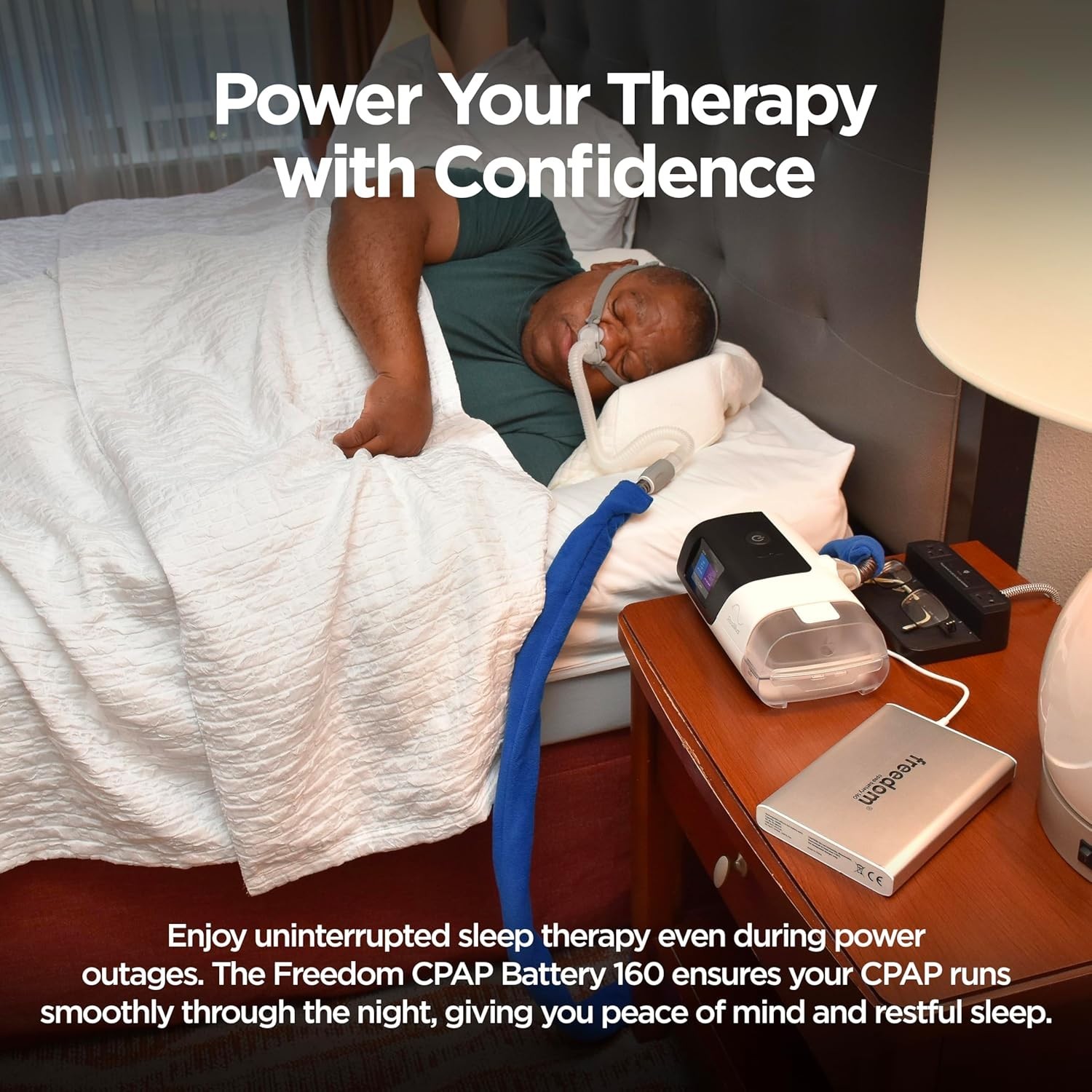freedom CPAP Battery Backup for Travel, Camping, Outages, Air Travel 160Wh