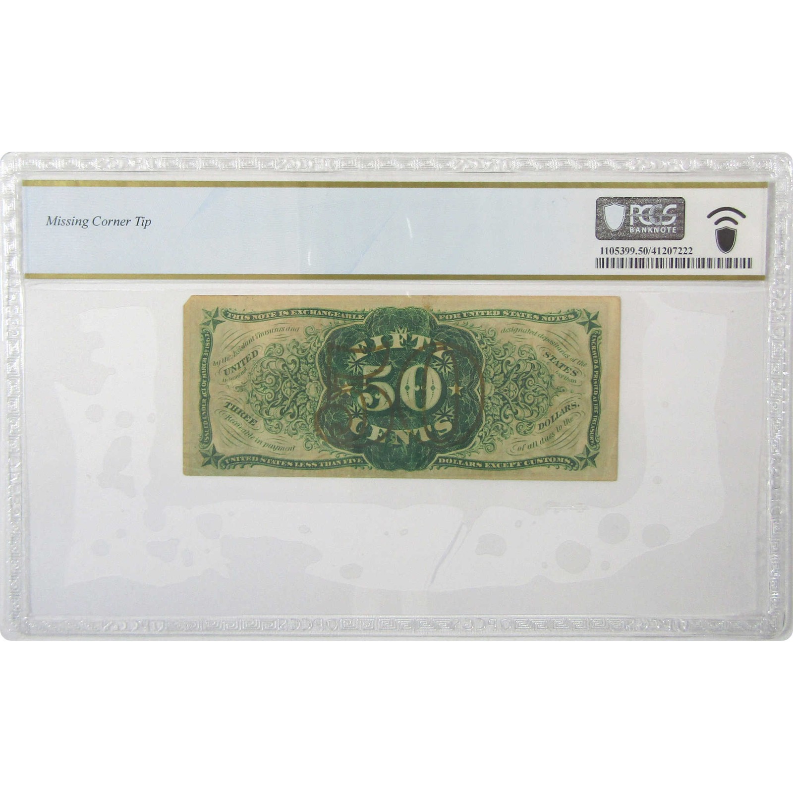 50c Fractional Note Third Issue FR1342 About Unc 50 PCGS SKU:I23286