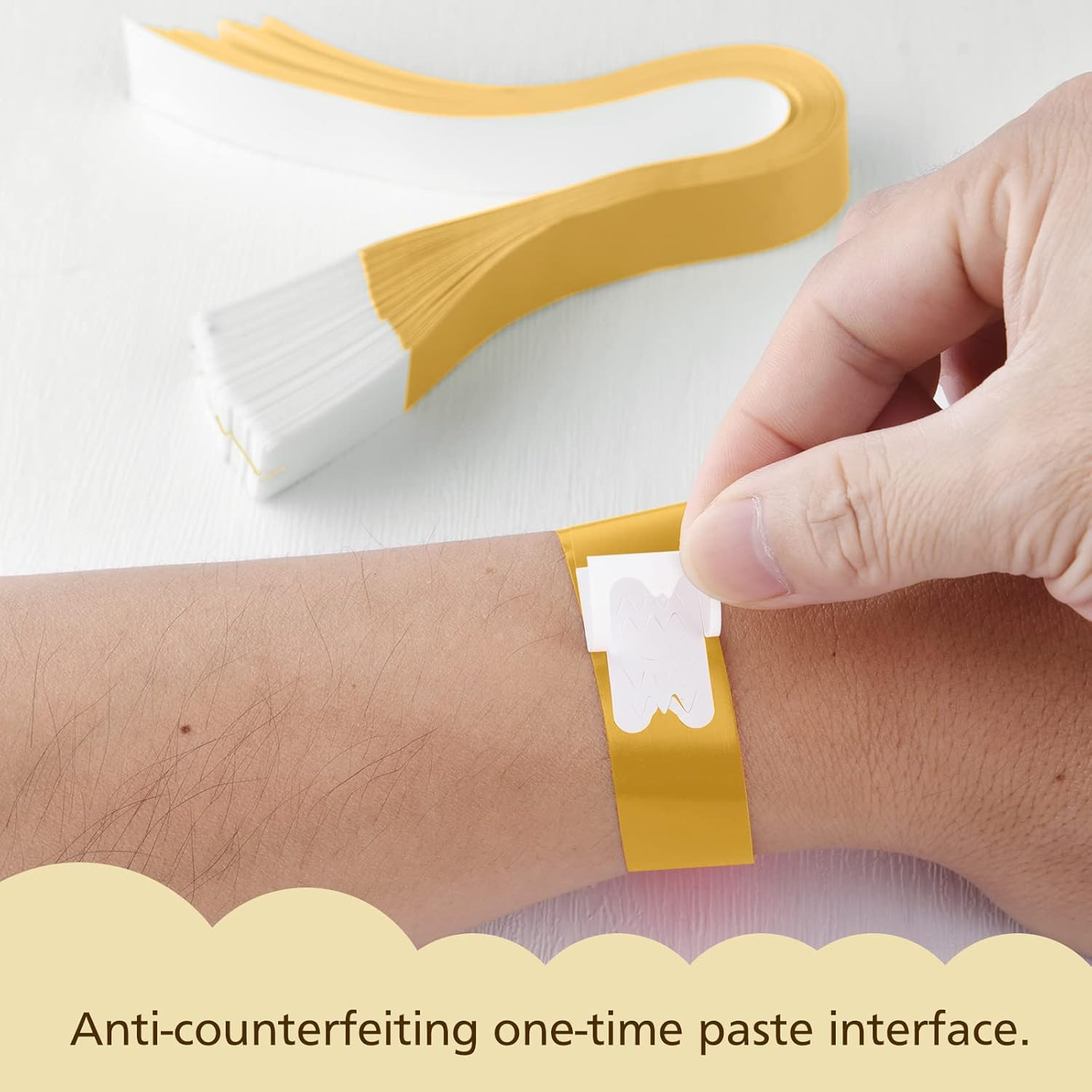 Paper Wristbands for Events - 300 Pcs Gold Waterproof Party Arm Bands