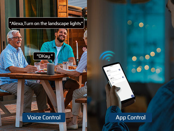 DEWENWILS 300W Wi-Fi Smart Low Voltage Transformer, 3 Independent Outputs,Timer