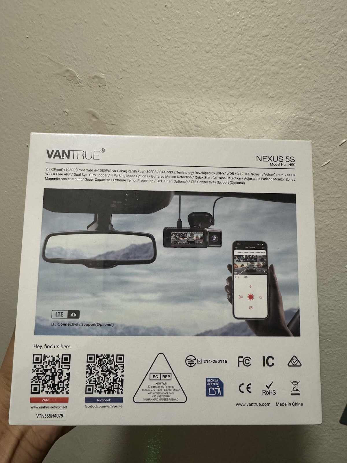 Vantrue N5S 2K 4 Channel Dash Cam