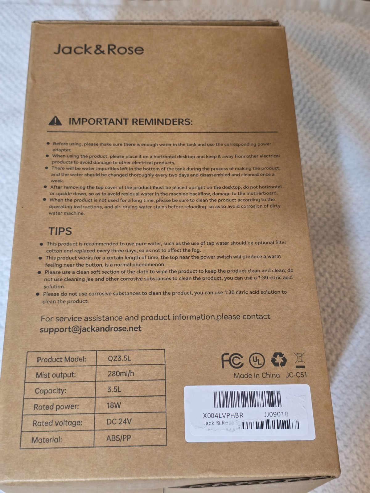 3.5L Ultrasonic Cool Mist Humidifier Stainless Steel, Dishwasher Safe, Quiet Bed