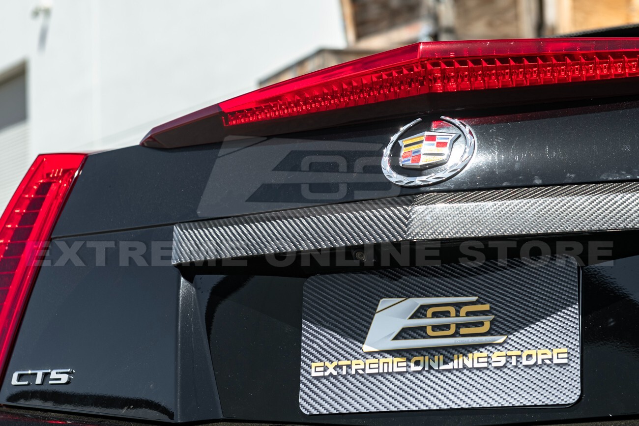 For 09-15 Cadillac CTS-V Coupe CARBON FIBER Rear Deck Lid Applique Trunk Insert