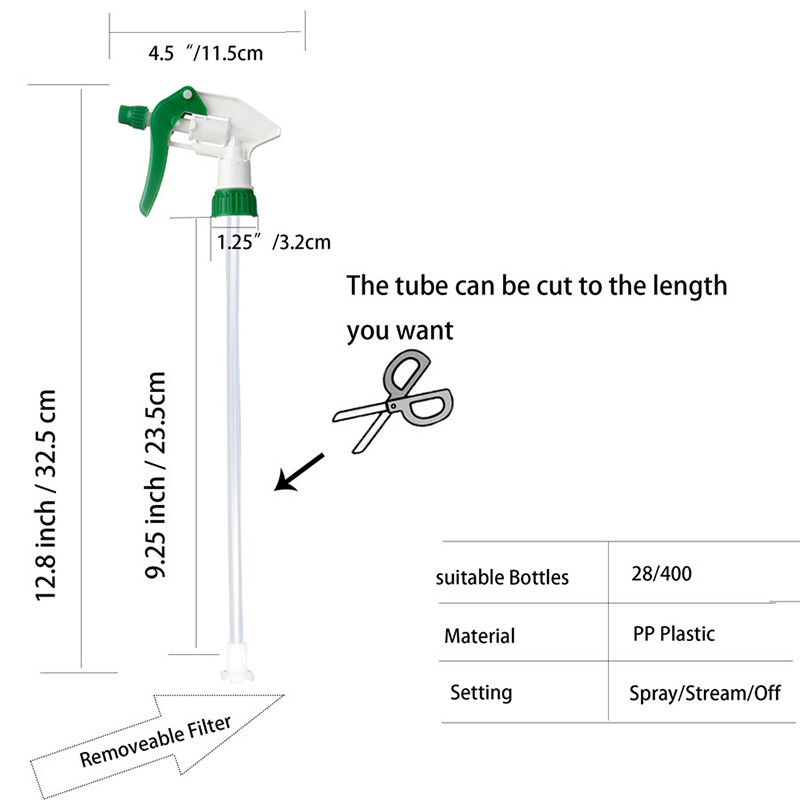 CarCarez Heavy Duty Chemical Resistant Trigger Sprayer Spray Bottle Nozzle Head