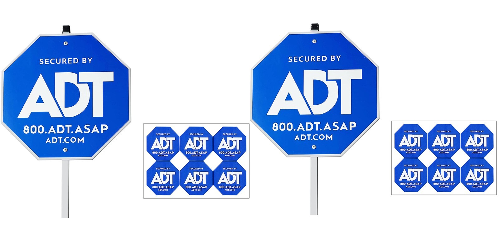 2 Pack Security Signs 28" with 12 Double-Sided Stickers, Yard Sign Weatherproof