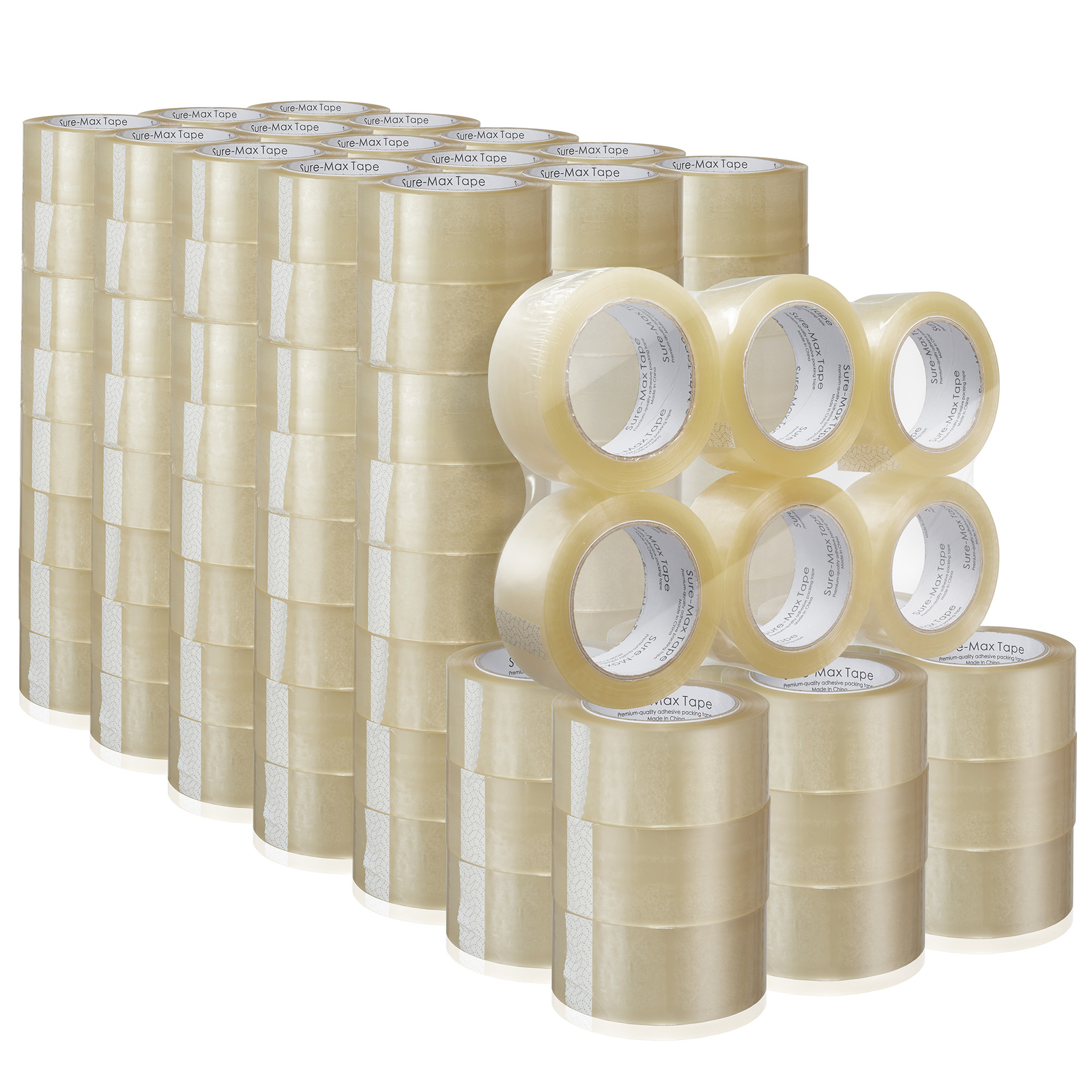 144 Rolls Clear Carton Sealing Packing Tape Shipping - 1.8 mil 2" x 110 Yards
