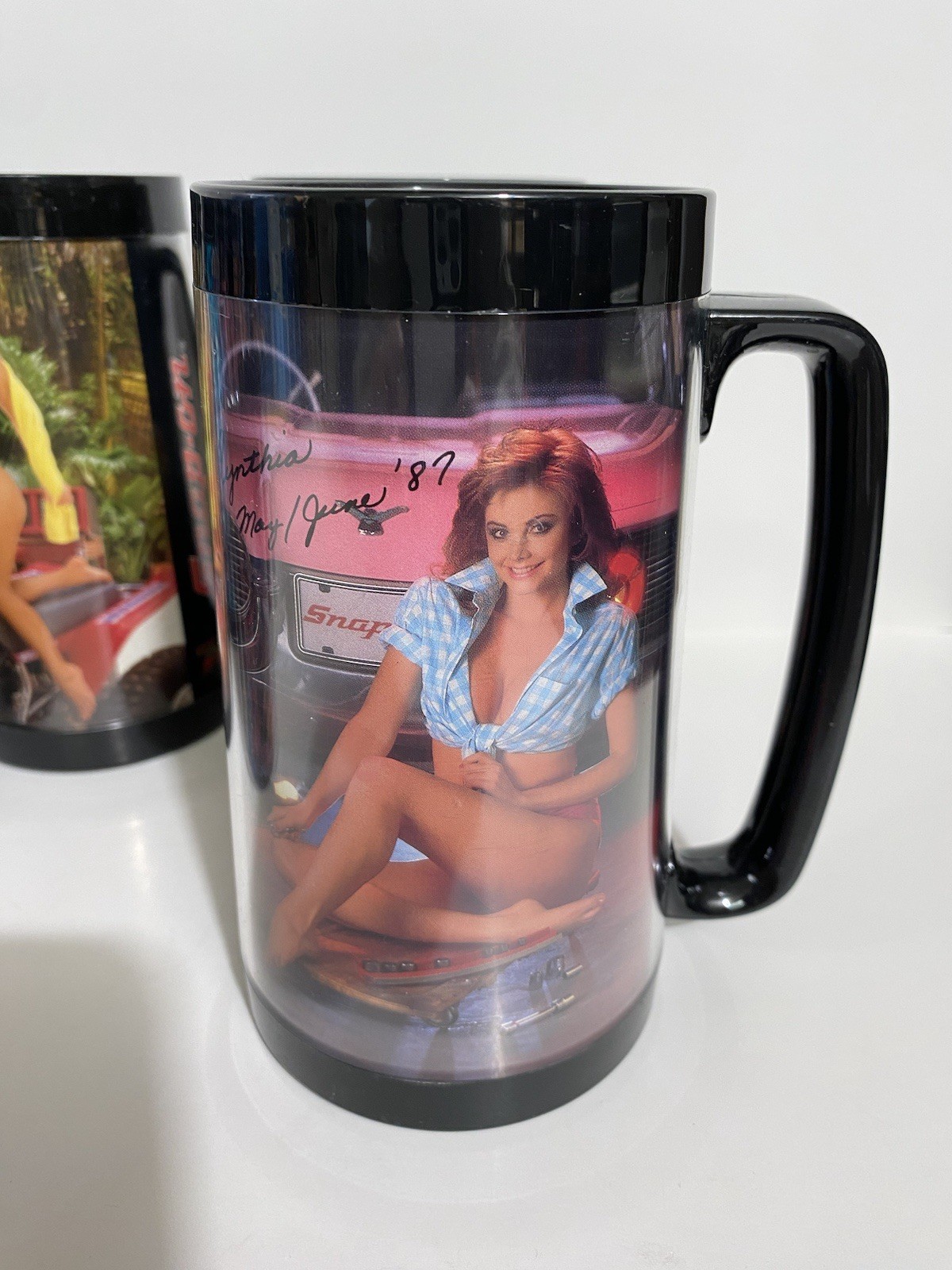 Lot of 10 Vintage Snap-On Tool Mate Mugs 80s 90s Pin-Up Plastic Thermo Serve