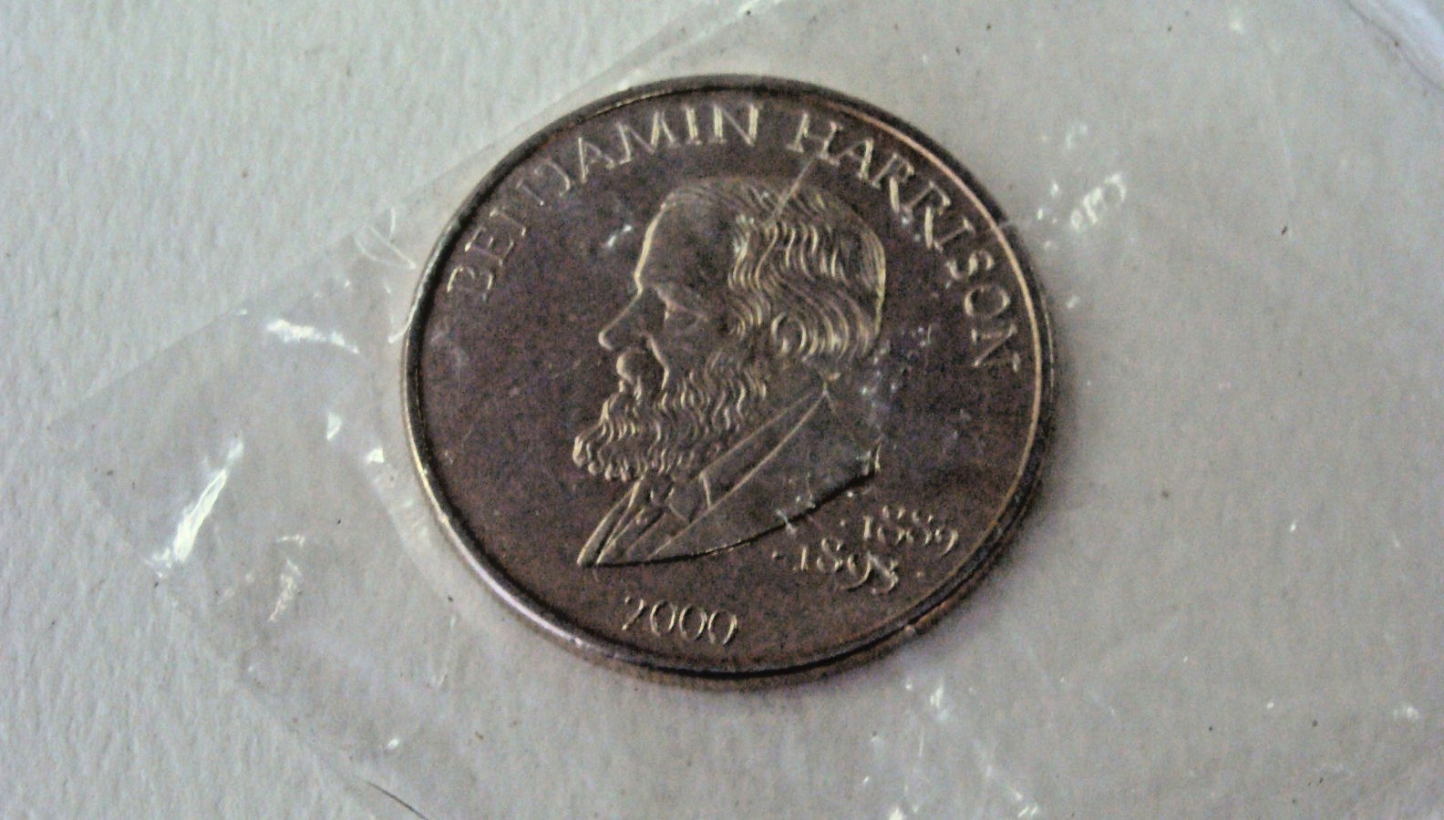 Sealed 2000 Republic of Liberia $5 Benjamin Harrison Commemorative Issue Coin