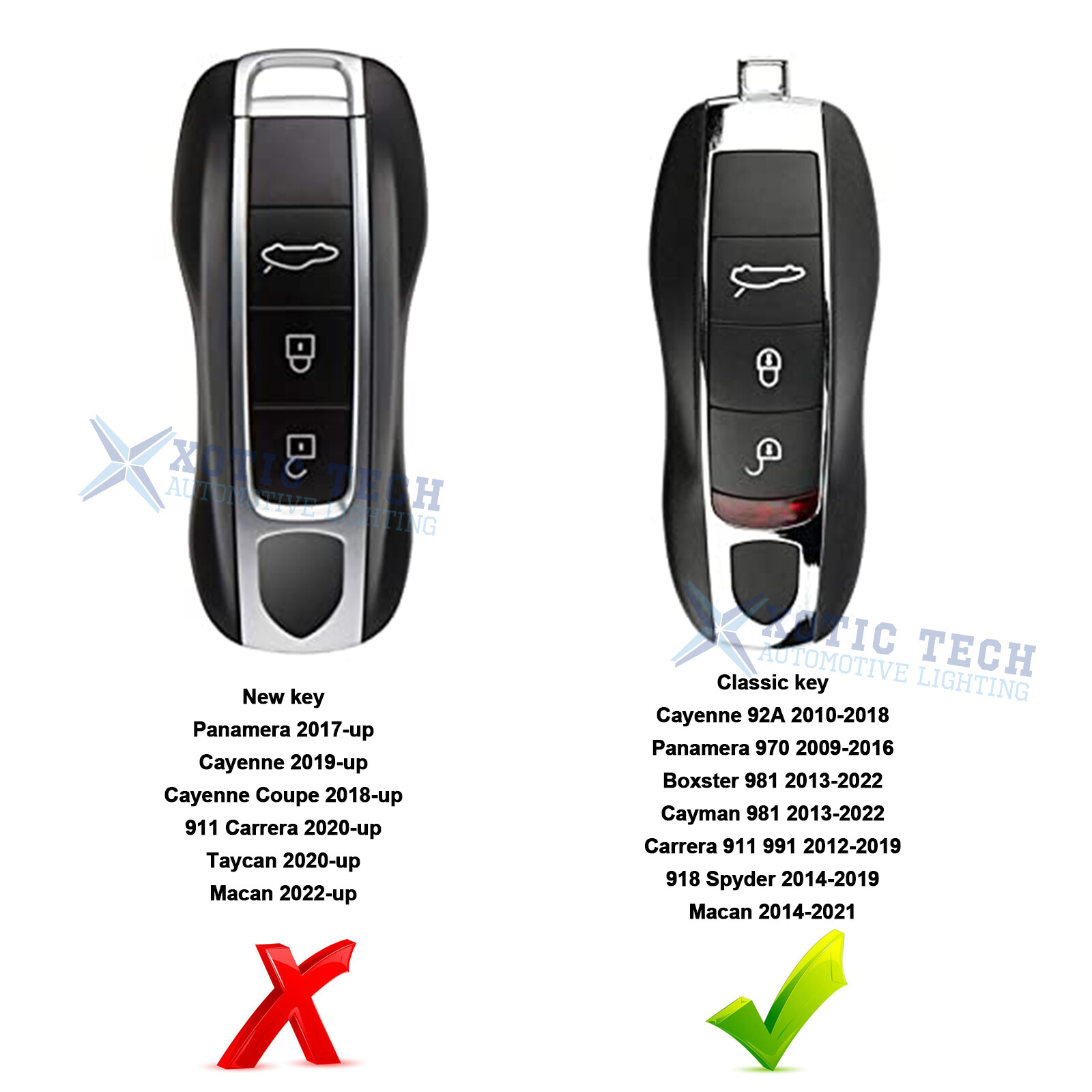 Key Fob Cover Shell OE For Porsche Cayenne, Panamera, Macan, 911, Boxster