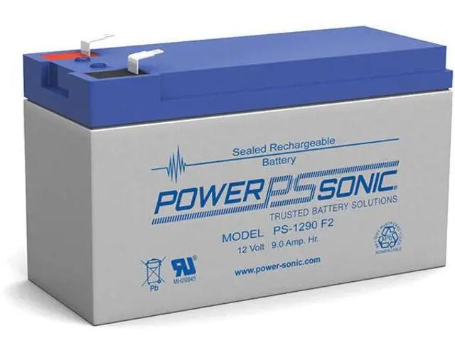 Power-Sonic PS-1290F2 12V 9Ah F2 AGM Rechargeable Batteries - 2 Pack