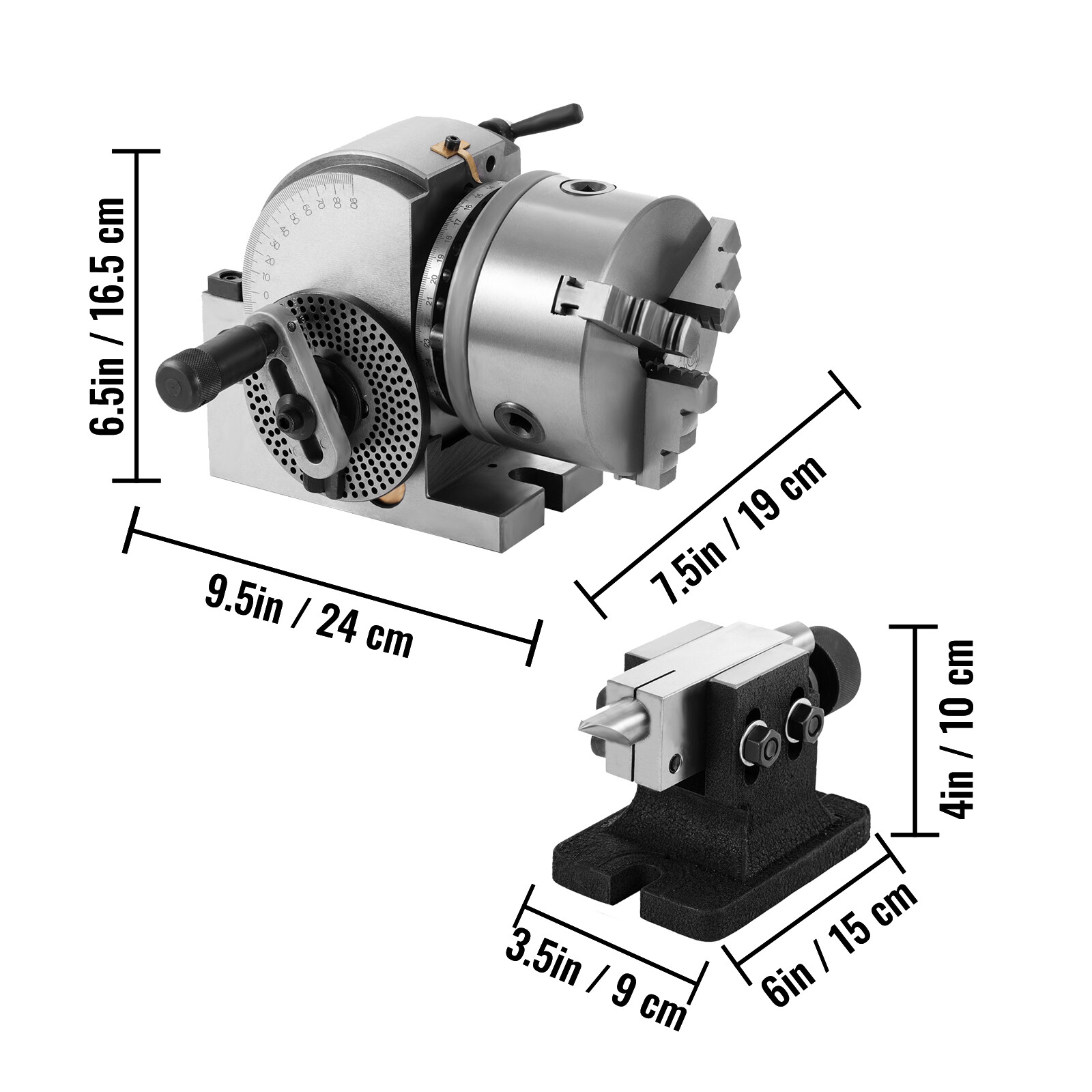 BS-0 Precision Dividing Head With 5\" 3-jaw Chuck STRUCTUAL DURABILITIES NEWEST