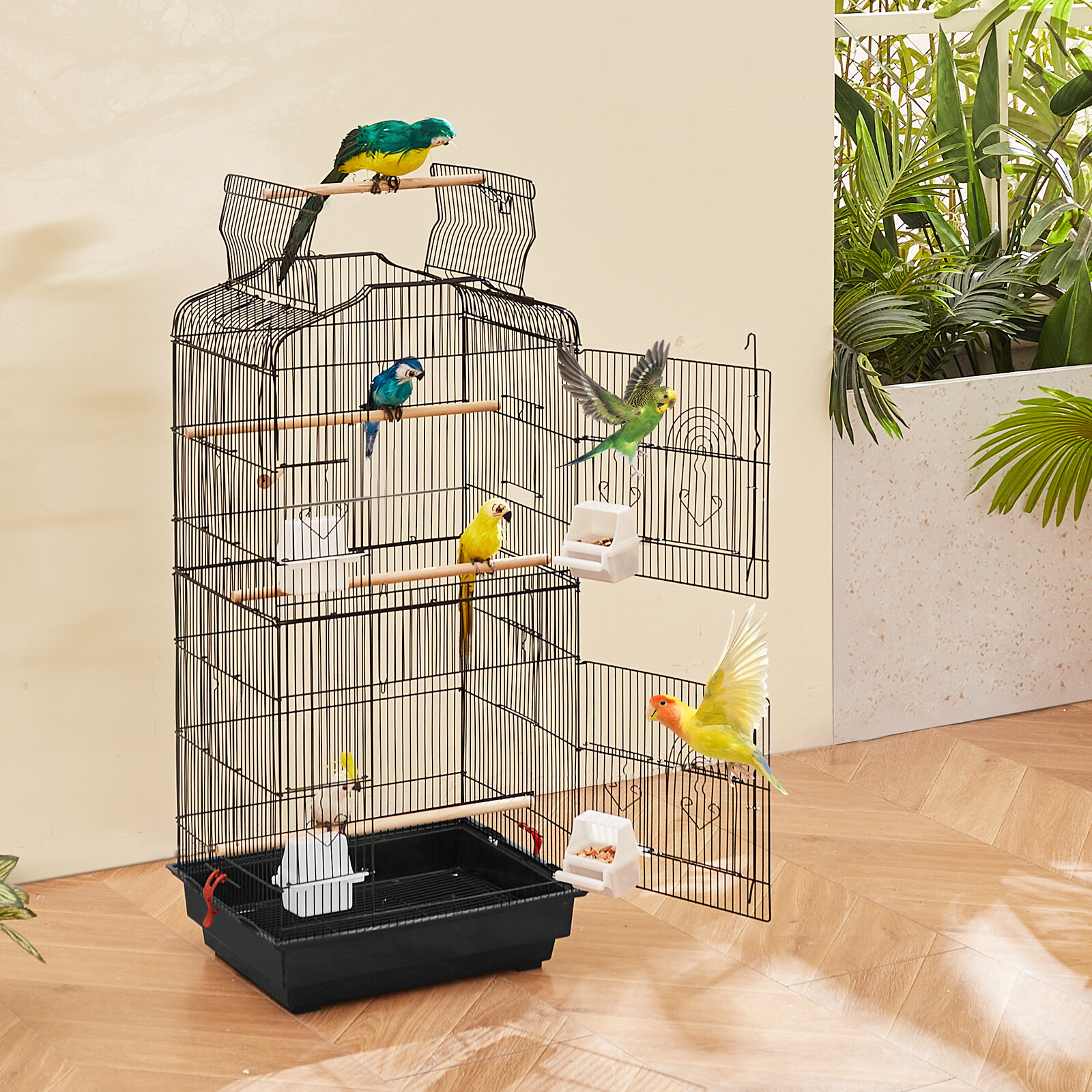 Bird Flight Cage 39 in Hanging Metal Parakeet Cage for Cockatiels Parrot