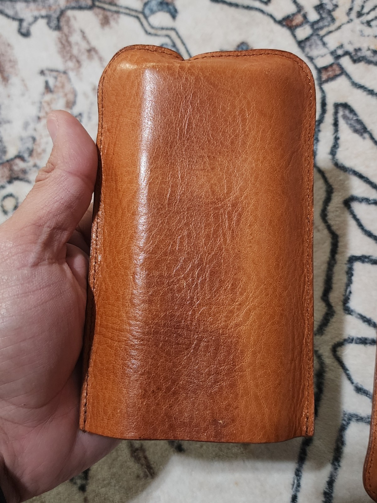 Vintage Tommy Bahama Leather Covered Travel Cigar Case with Flask