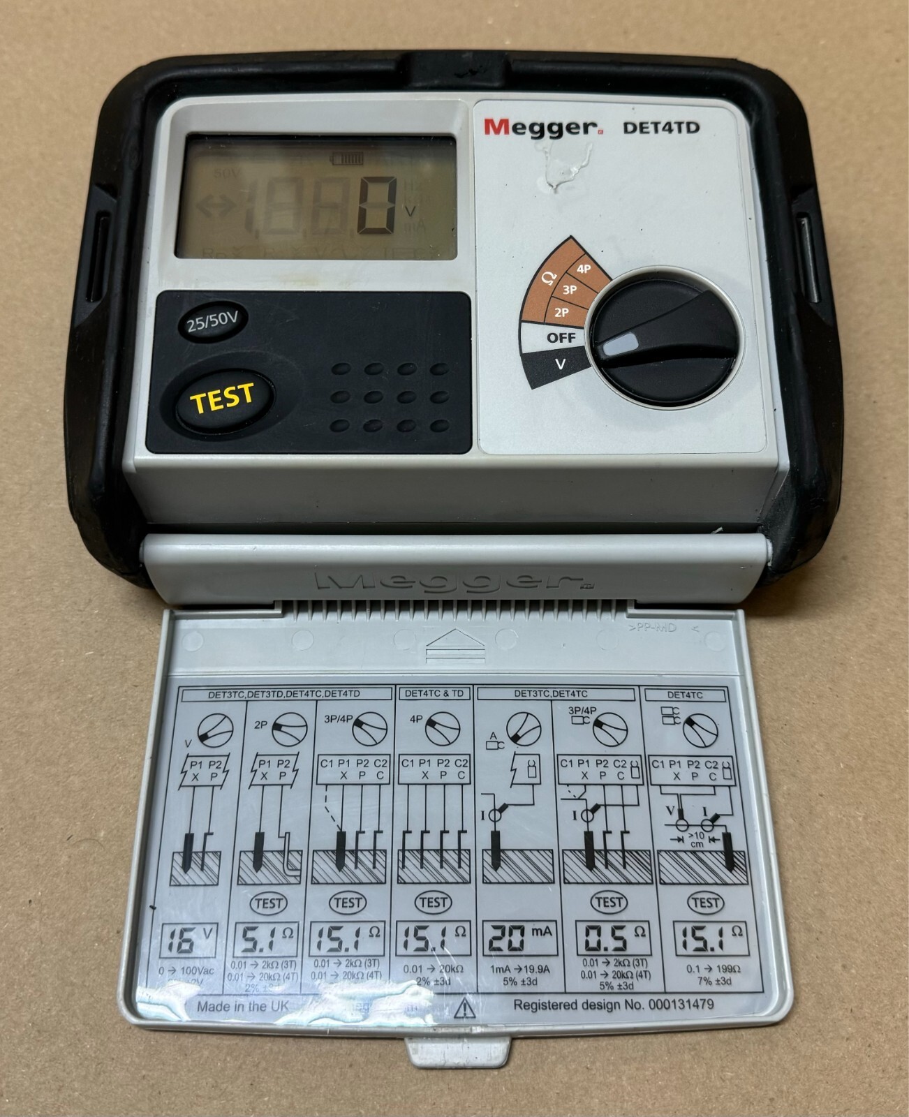 Megger DET4TD Earth Ground Electrode 25/50 Volt Tester, Working