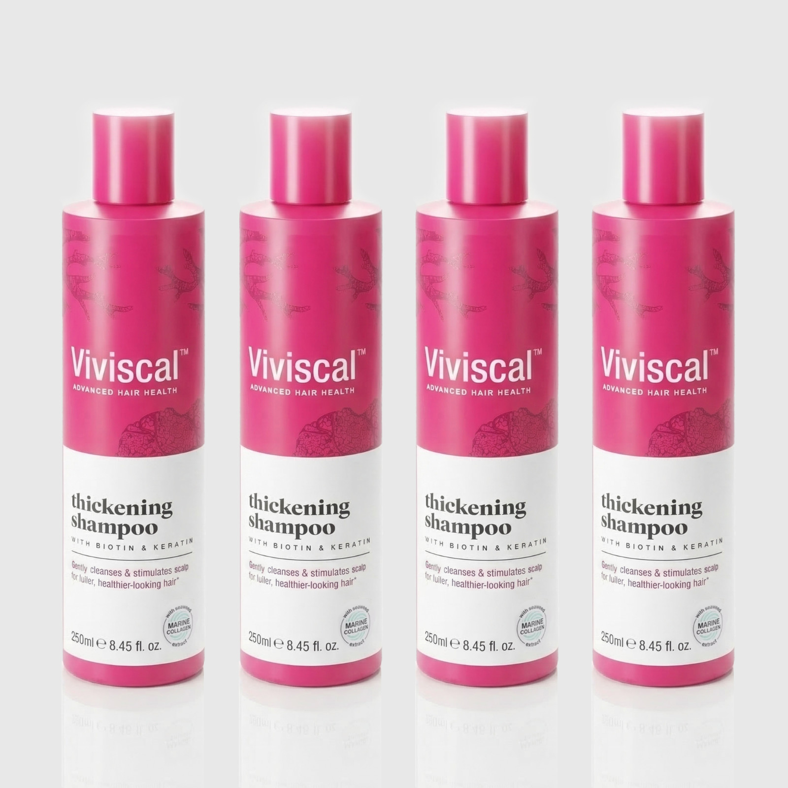 Viviscal Thickening Shampoo Pack of 4 8.45 Oz Biotin Keratin Marine Collagen