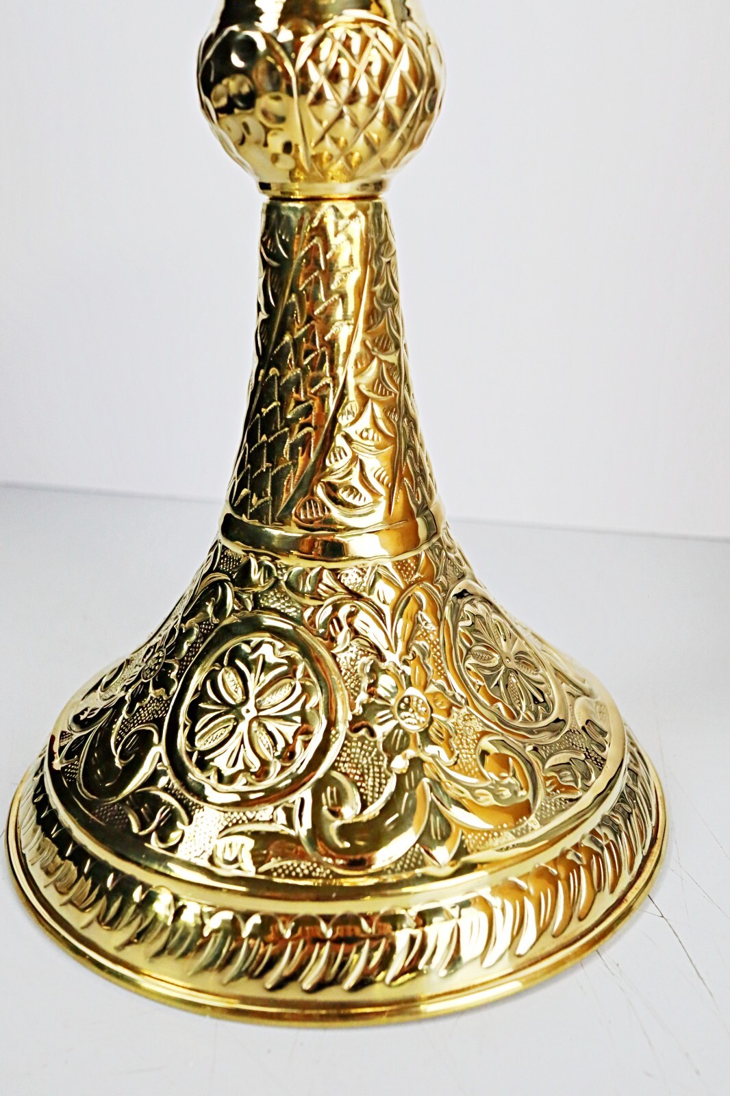Polished Nickel Plate and Brass 9 oz Orthodox Chalice with Paten Set