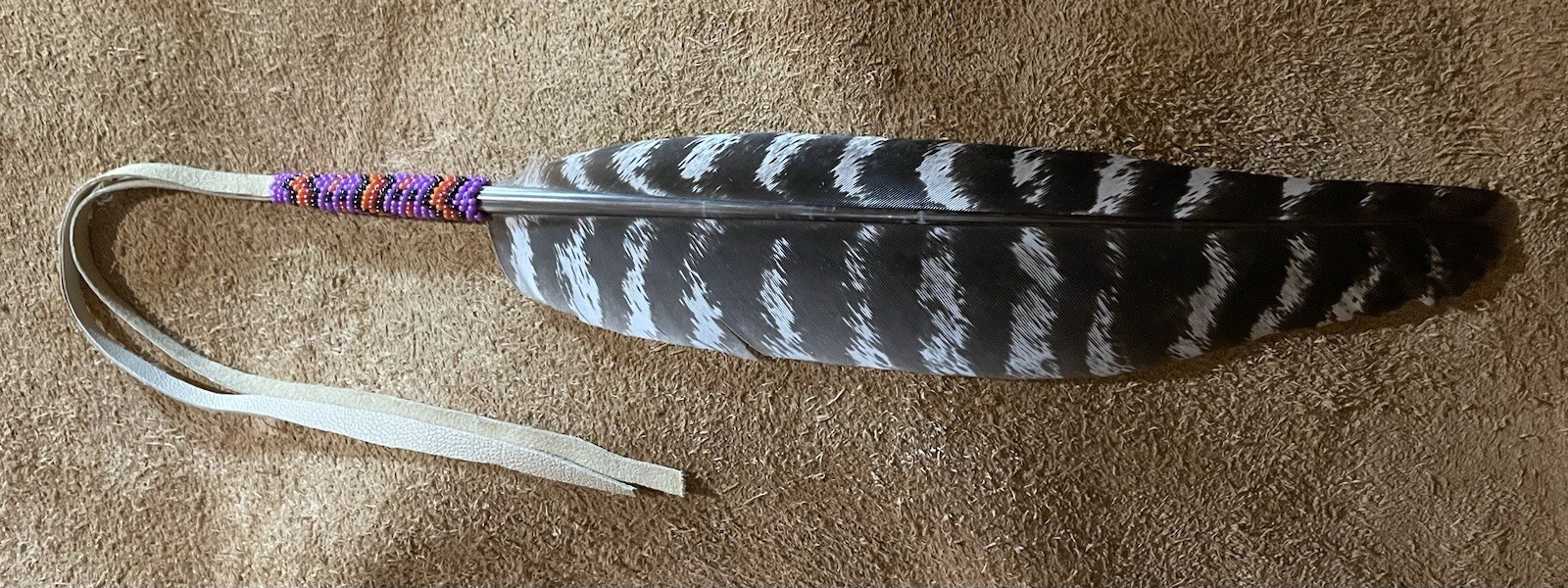 Native American Lakota Sioux Beaded Feather.