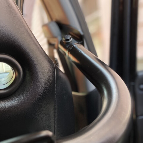 49" Black Universal Stainless Steel Racing Safety Seat Belt Roll Harness Bar Rod