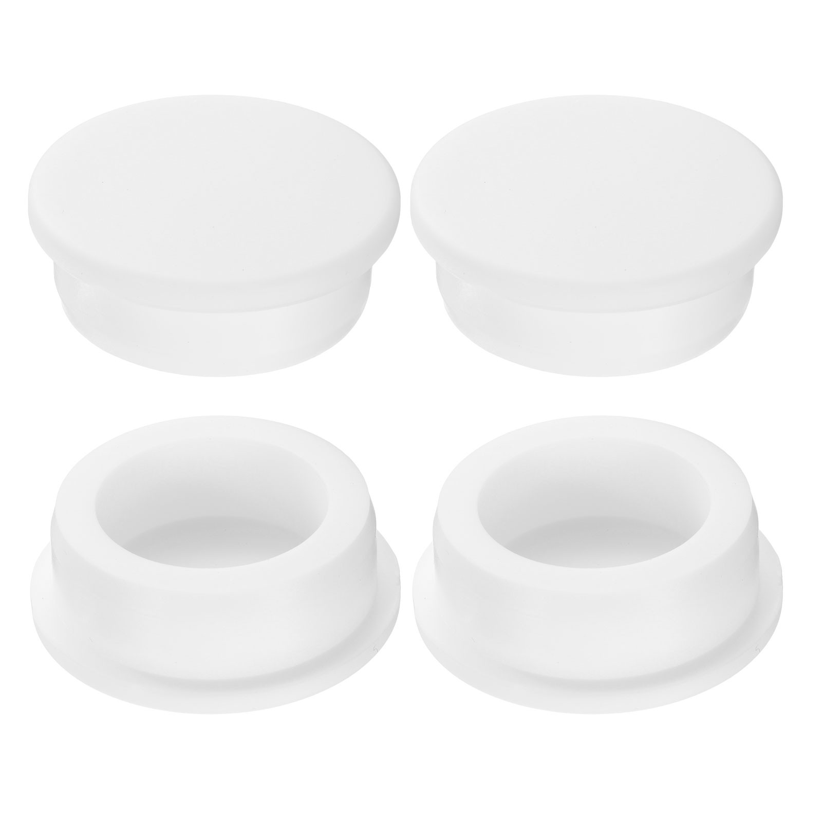 4Pcs Silicone Hole Plug Round Rubber Stoppers for 38mm/1.5" Hole White