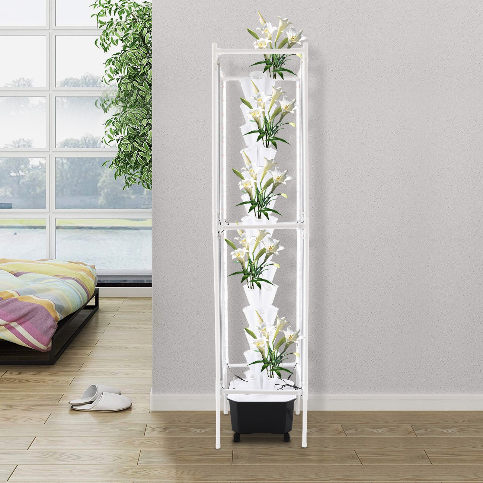 Hydroponic Growing System with Grow Light 70Holes Indoor Hydroponic Tower Garden