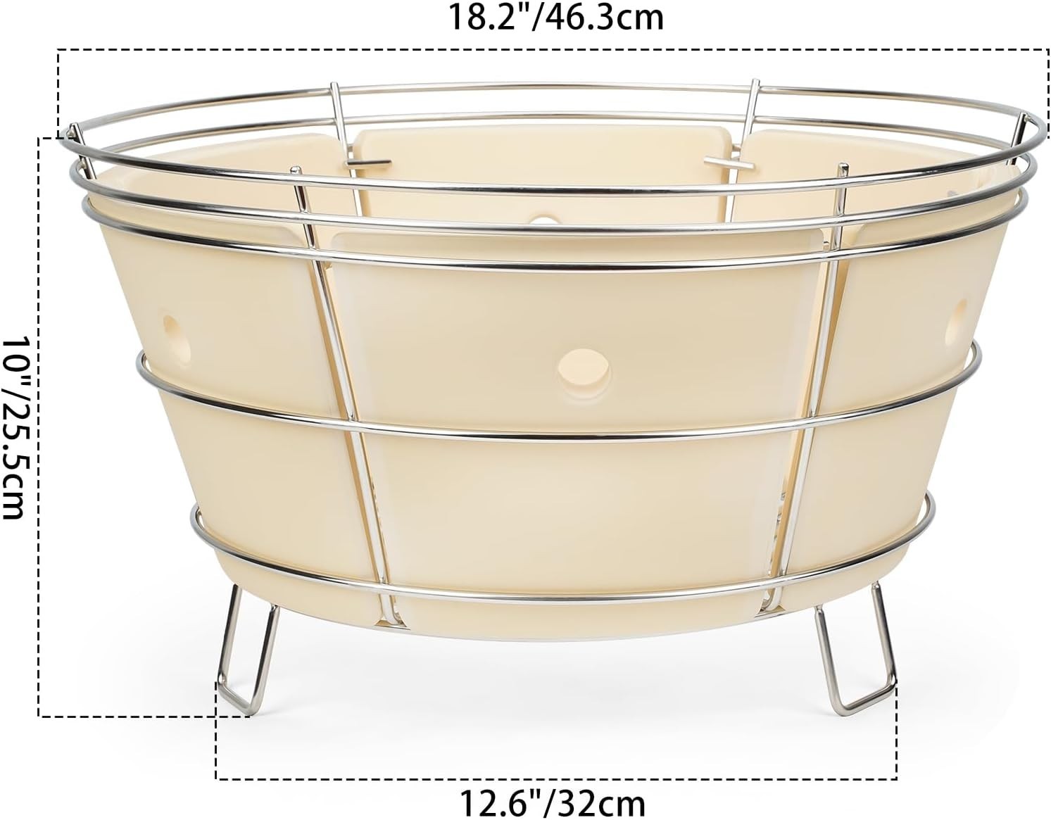 Charcoal Firebox Set, Stainless Steel Charcoal Ash Basket with Heat Deflector...