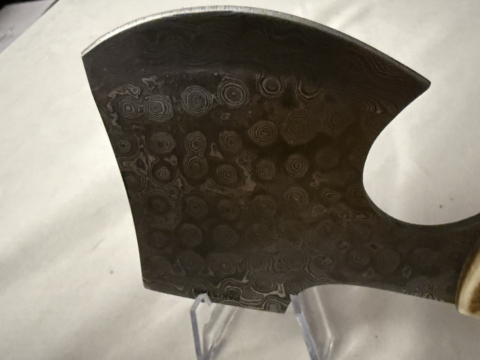 NIB Marbles Damascus Hatchet (3in), Natural Bone Handle, 7.5in overall (MR826D)