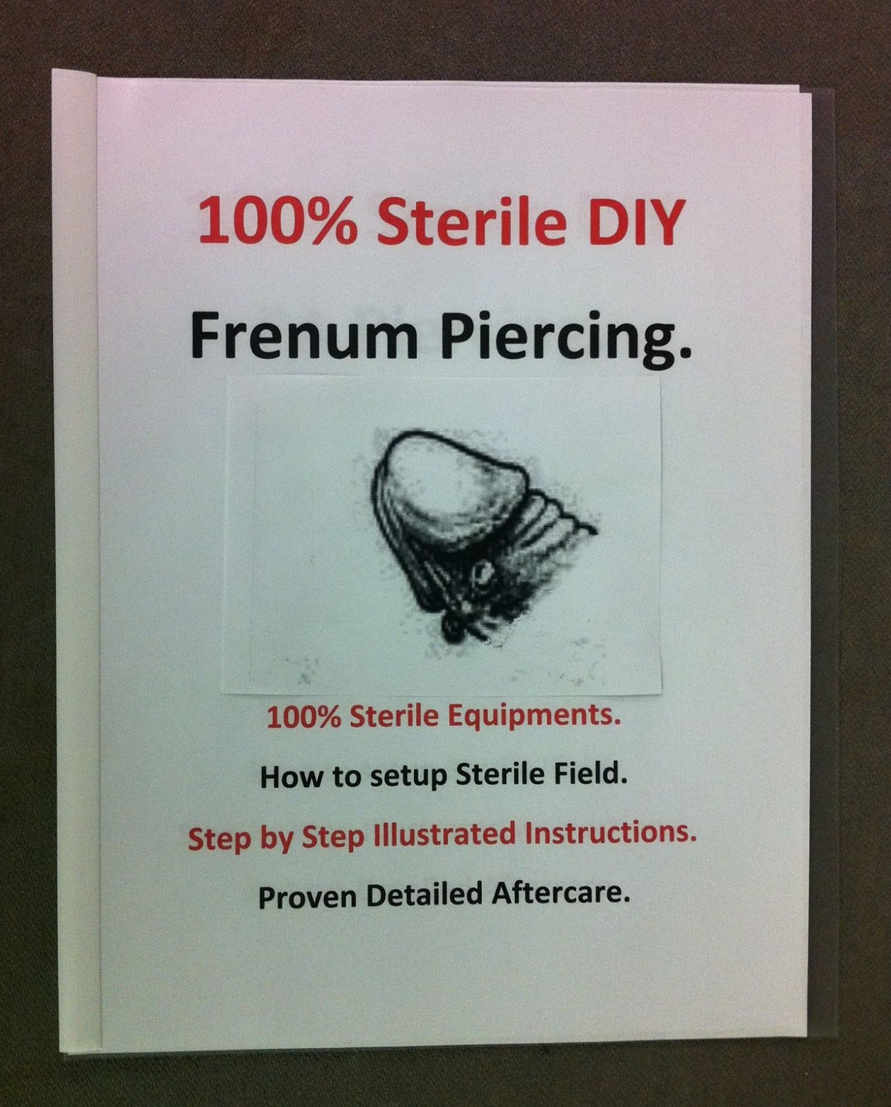 DIY EASY, SAFE & STERILE 3 FRENUM w 14G Barbells PIERCING KIT w Forceps & GUIDE.