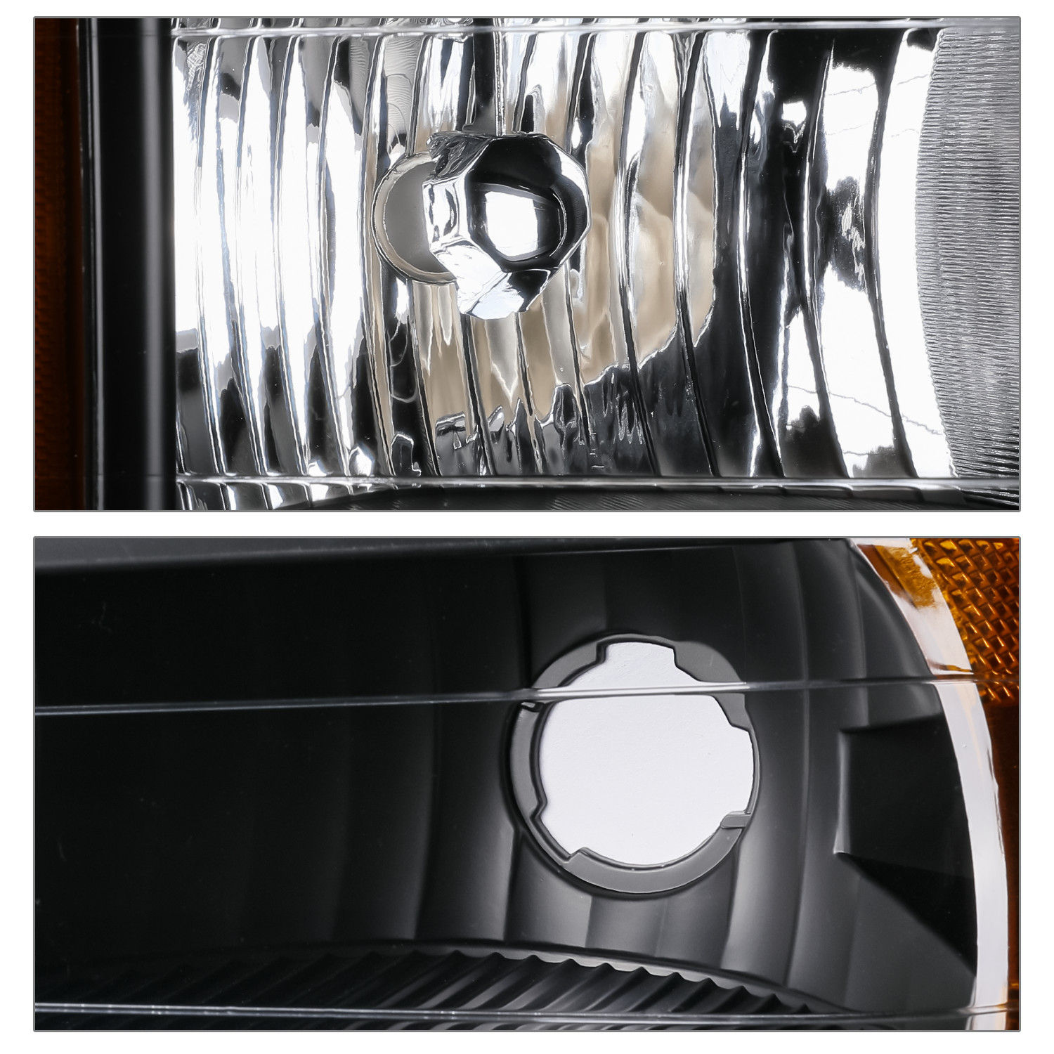 Fits 2004-2012 GMC Canyon Chevy Colorado Black Pair Headlight Bumper Parking L+R