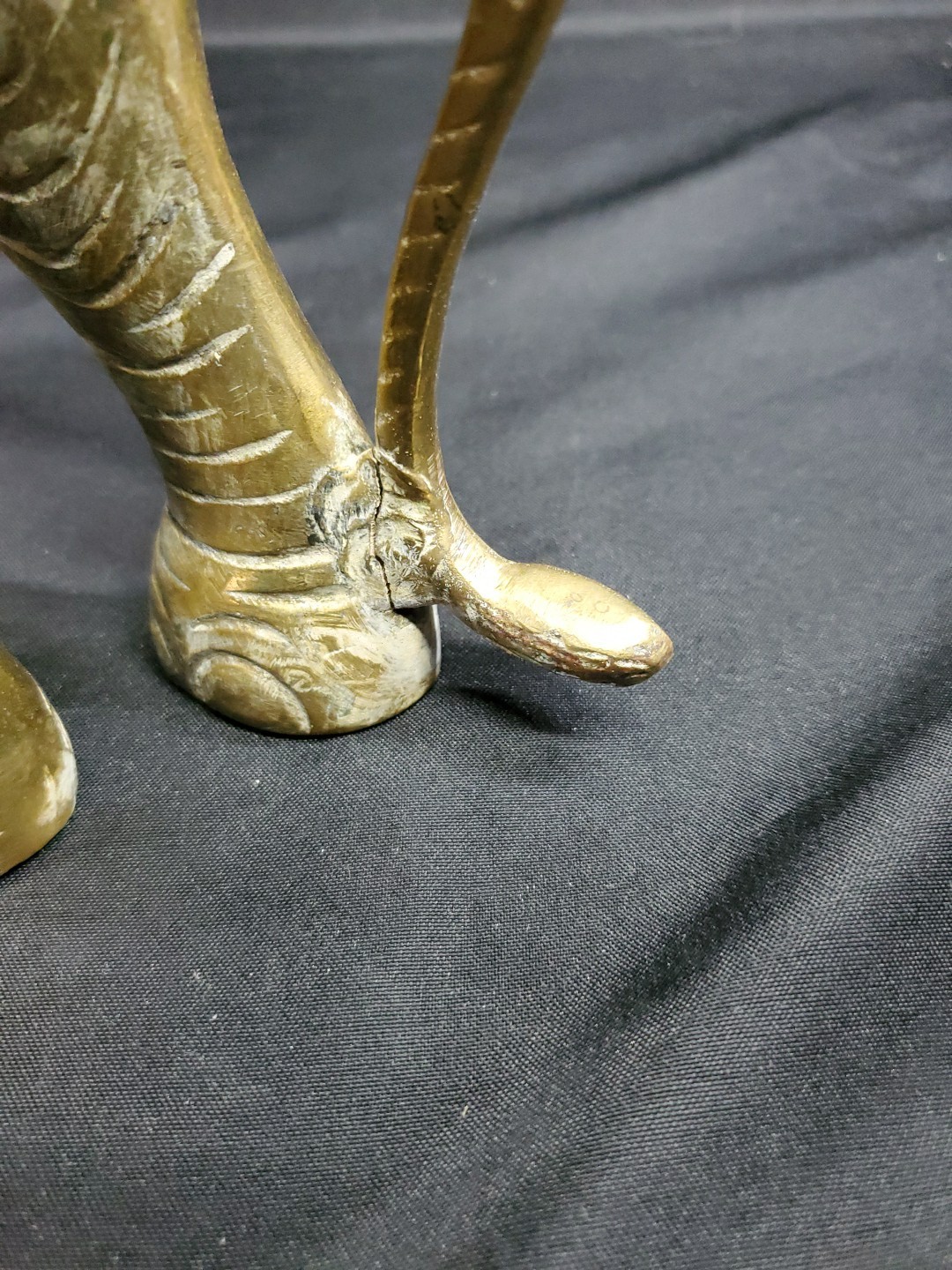 MCM Mid Century Brass Huge Elephant Statue Figurine 21' Over 9 Pounds XL Size *