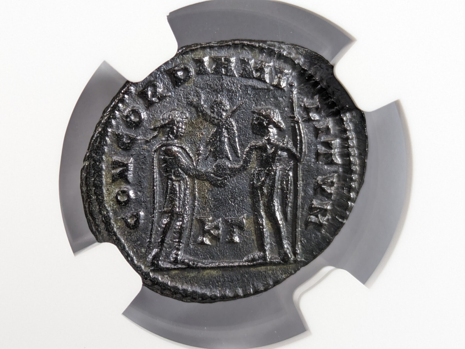 Diocletian Roman Empire AD 284-305 NGC AU Post Ref Radiate Aurelianianus Soldier