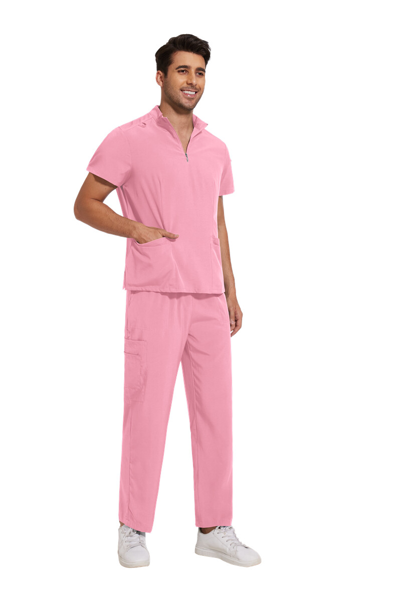 NiaaHinn Uniform Men Scrub Set Medical Doctor Scrub Uniform Zipper-Top Unisex