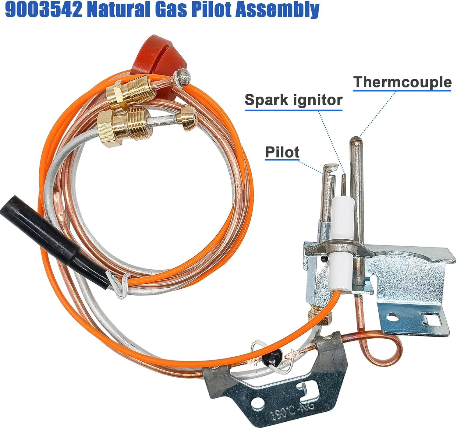 Pilot Assembly Replacement for Natural Gas Water Heater - Compatible & Warranty