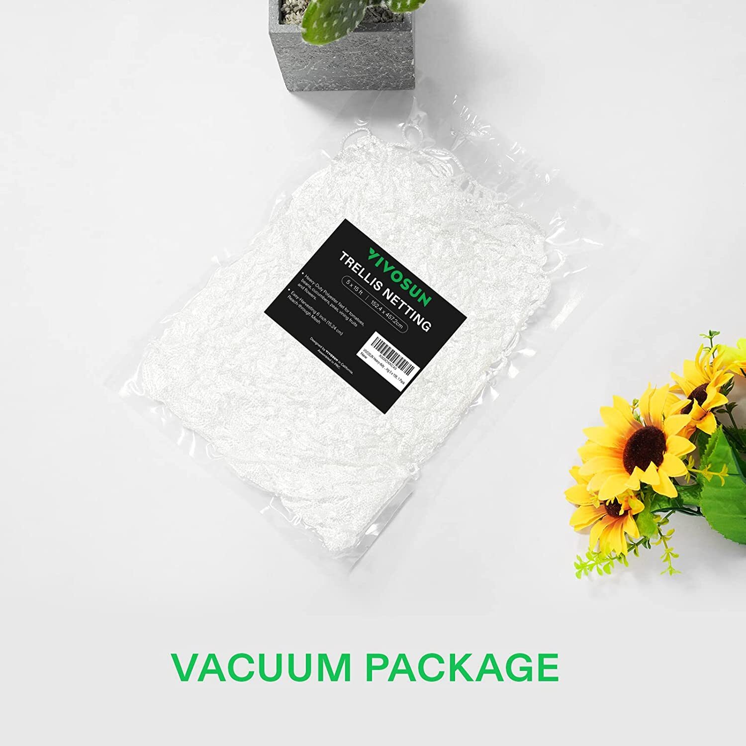 Heavy-Duty Polyester Plant Trellis Netting 5 x 15ft /5x30 ft