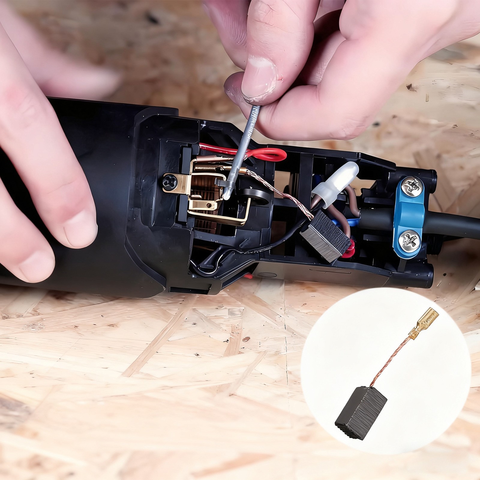 105x 15 Sizes Electric Motor Carbon Brushes Replacement w/ Copper Wire for Drill