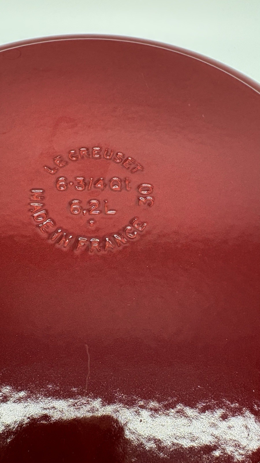 Le Creuset Signature Enameled Cast Iron Wide Round Dutch Oven 6 3/4Qt Cerise Red