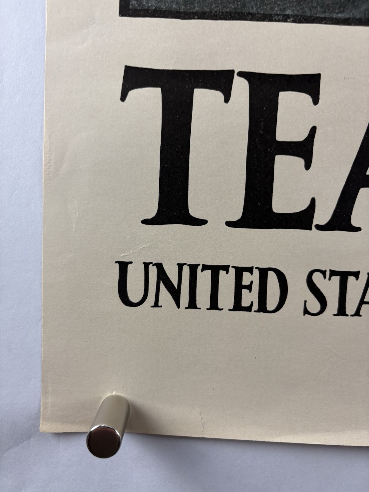 TEAMWORK WINS World War I Bond Poster (VeryGood) 1918 26 1/4”x41” WW1 Ships 001