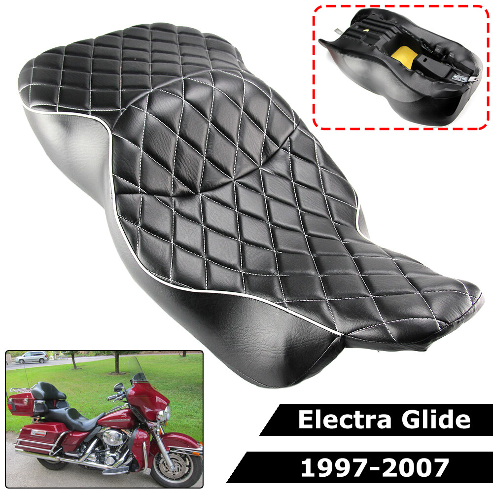 For 97-07 Harley Electra Glide Standard  Seat Rider Driver Passenger 2Up Diamond