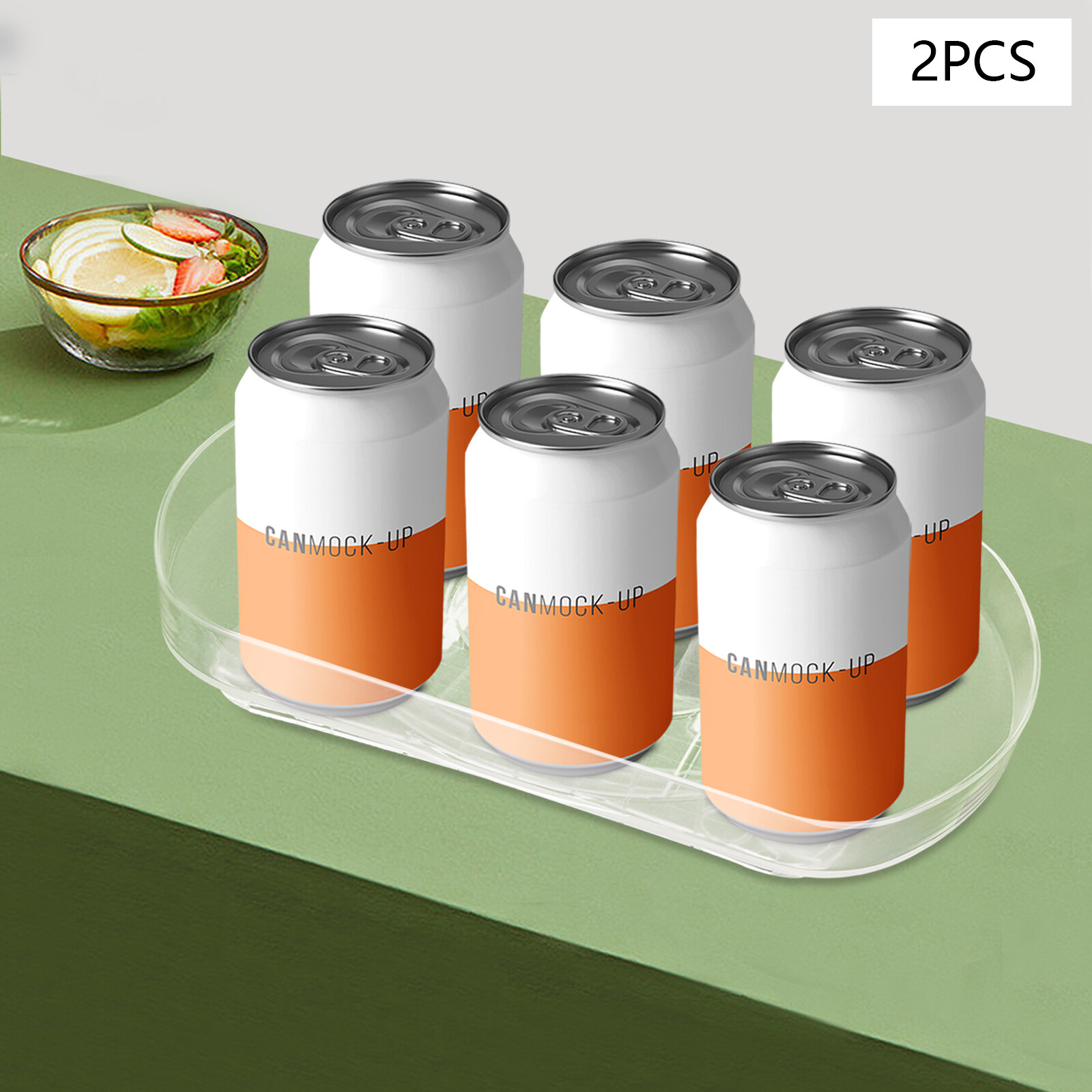 2 Packs Square 360° Rotate Turnplate Rotary Turntable Organizer for Refrigerator