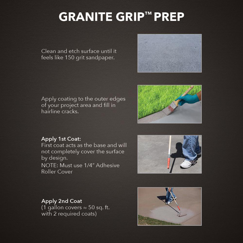 1 Gal Concrete Floor Paint Coating Gray Granite Non-Slip Garage Driveway Patio