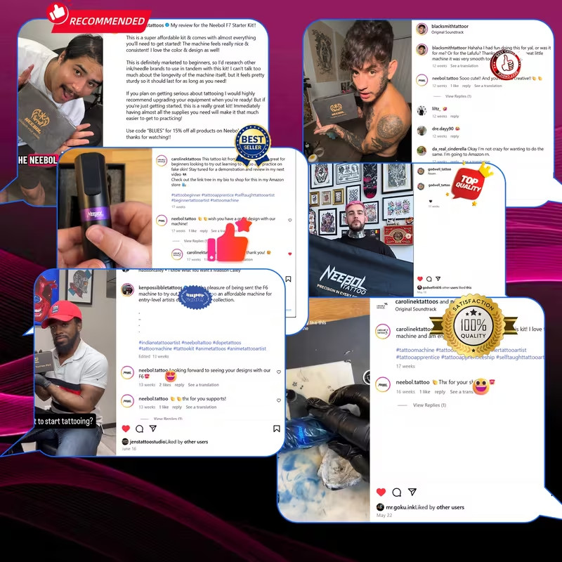 Wireless Tattoo Kit Complete for Beginners Pen Machine with Power Supply Needles