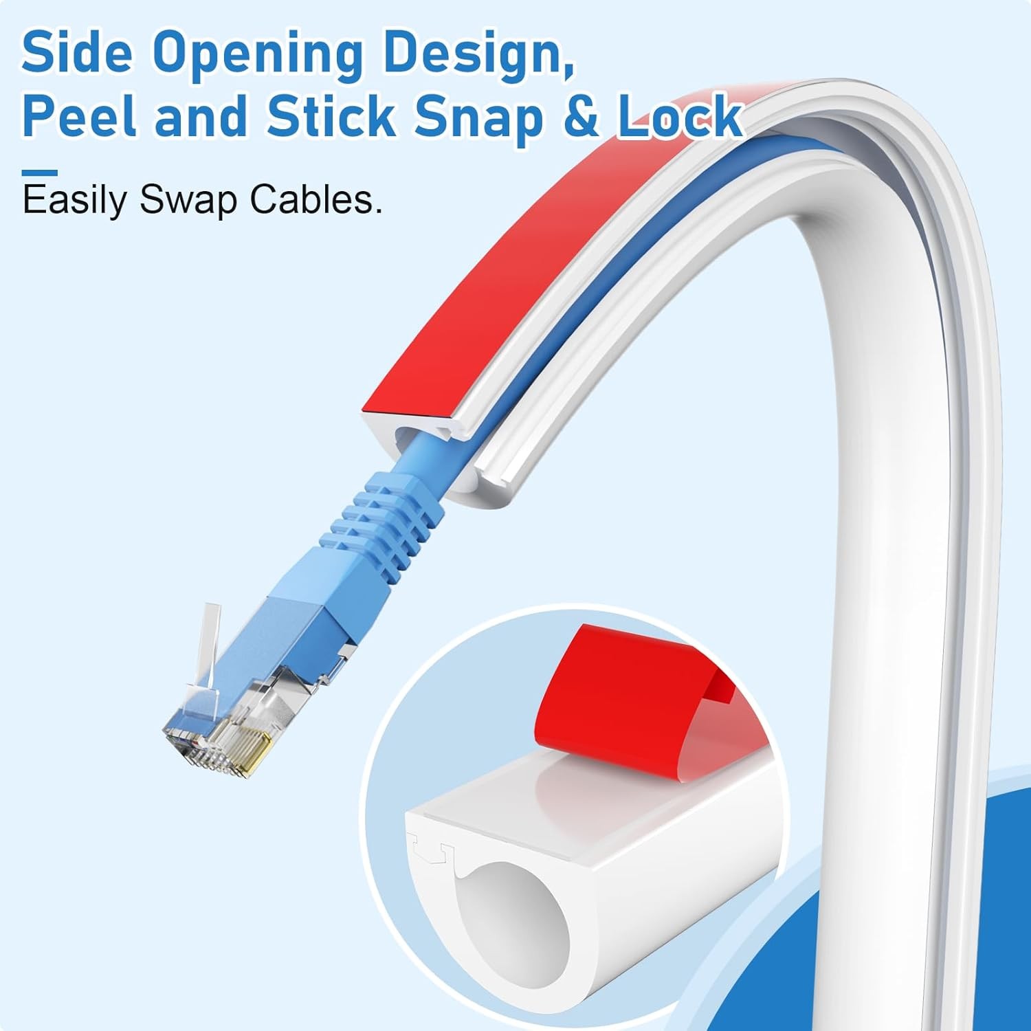 39”-197' Cord Hider Wall Self Adhesive Silicone Cord Covers for Wires On Wall