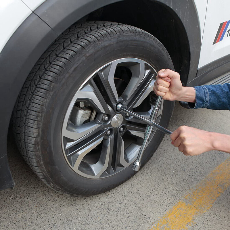 Universal Folding Lug Wrench Car Tire Repair Tool 4 Ways Cross Wrench Nut Wrench